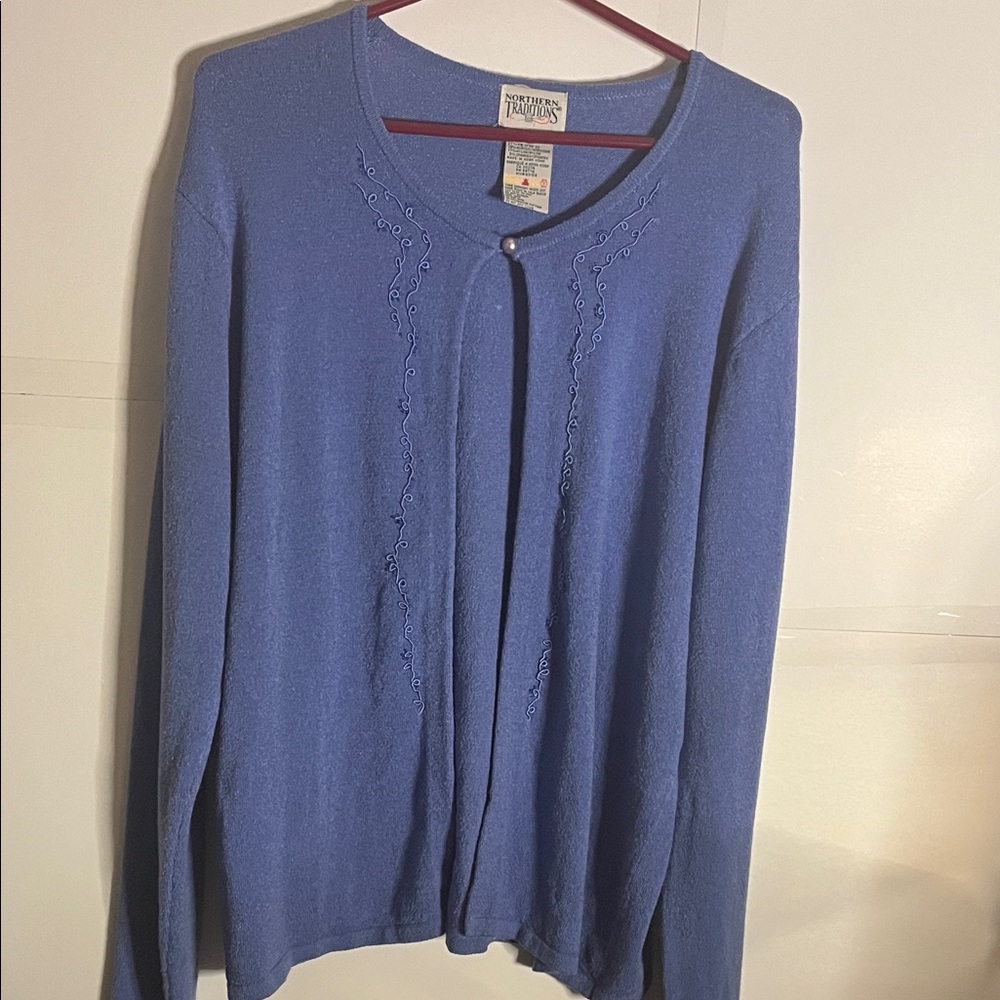 😄Vintage Hong Kong cardigan one button sweater large